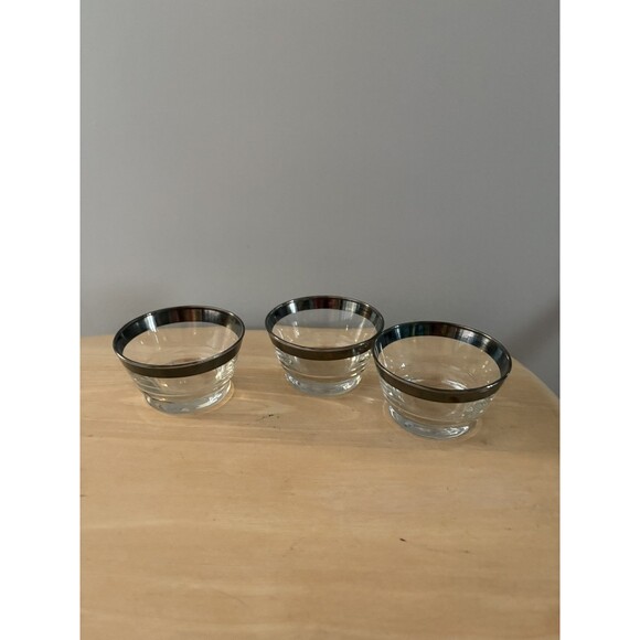 Vintage Libbey 3 Piece Glass Bowl Condiment Set w/ Wood Caddy MCM Mid Century 50 - Picture 7 of 15